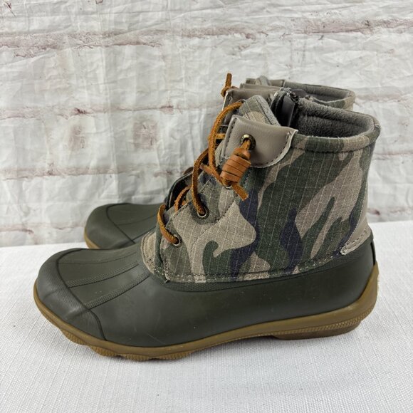 Sperry Women's 9 Brown Camo Syren Gulf Waterproof Rain Duck Boots - Picture 7 of 11